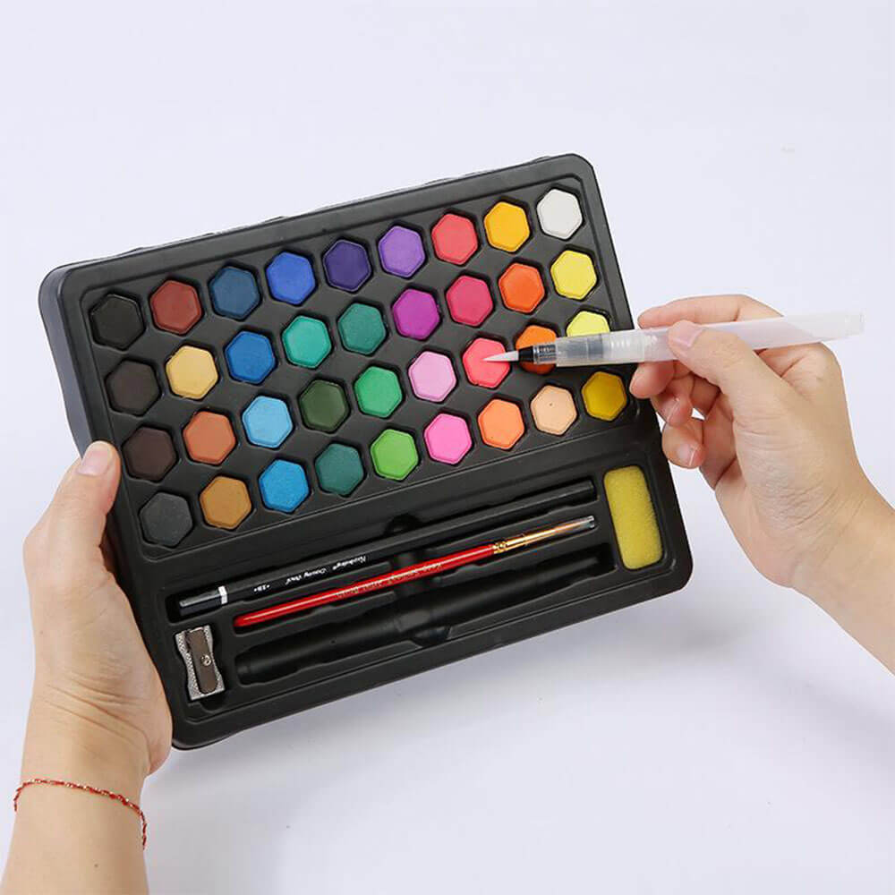 36 colors Solid Watercolor Drawing Color Paint Pan Set-Techville Store